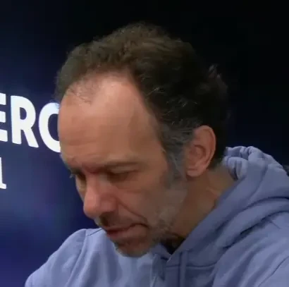 Alvin seated playing high stakes cash game poker on the Bally Live Poker livestream.