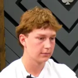 Brasher seated playing mid-stakes cash game poker on the Poker At The Lodge livestream.