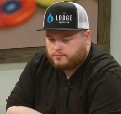 Chaz Gill aka "Big Daddy Chaz" seated playing high stakes cash game poker at The Lodge livestream.