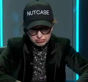 Cyan Banister seated playing high stakes cash game poker