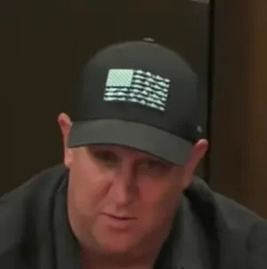 Dickson seated playing mid-stakes cash game poker on the Hustler Casino Live stream.