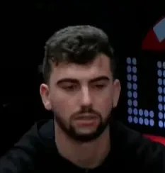 Eric seated playing high stakes cash game poker on the Bally Live Poker livestream.