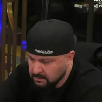 G The Cleaner seated playing mid-stakes cash game poker on the Hustler Casino Live stream.