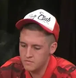 Jon seated playing mid stakes cash game poker on the Hustler Casino Live stream.