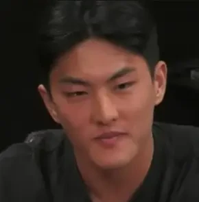 Kgao seated playing mid-stakes cash game poker on the Hustler Casino Live stream.