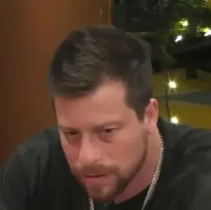 Lambo Tyler seated playing high stakes cash game poker on the Hustler Casino Live stream.