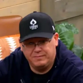 Martin seated playing low stakes cash game poker on the Poker At The Lodge livestream.