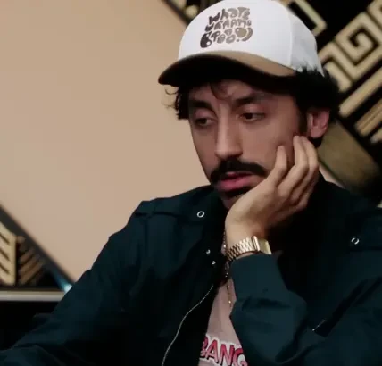 Morgan Jay seated playing high stakes cash game poker on PokerStars The Big Game