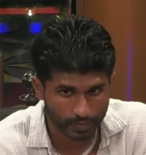 Prince Shuv seated playingmid-stakes cash game poker on the Hustler Casino Live stream.