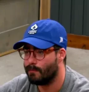 Timothy seated playing low stakes cash game poker on the Poker At The Lodge livestream.