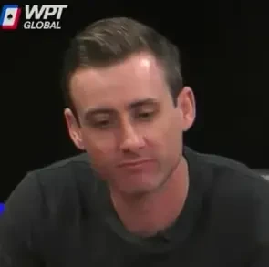 Tommy seated playing mid-stakes cash game poker on the Hustler Casino Live stream.