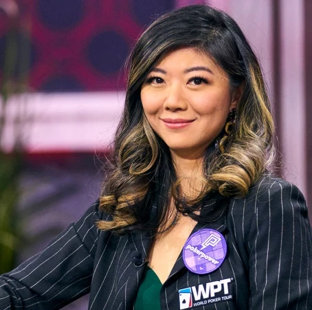 Xuan Liu seated playing high stakes cash game poker on WPT livestream.